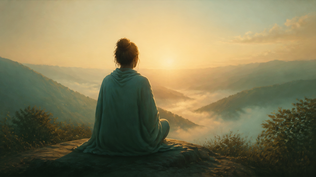 Amanecer dorado sobre unas manos abiertas, símbolo de las frases para hablar con Dios cada día