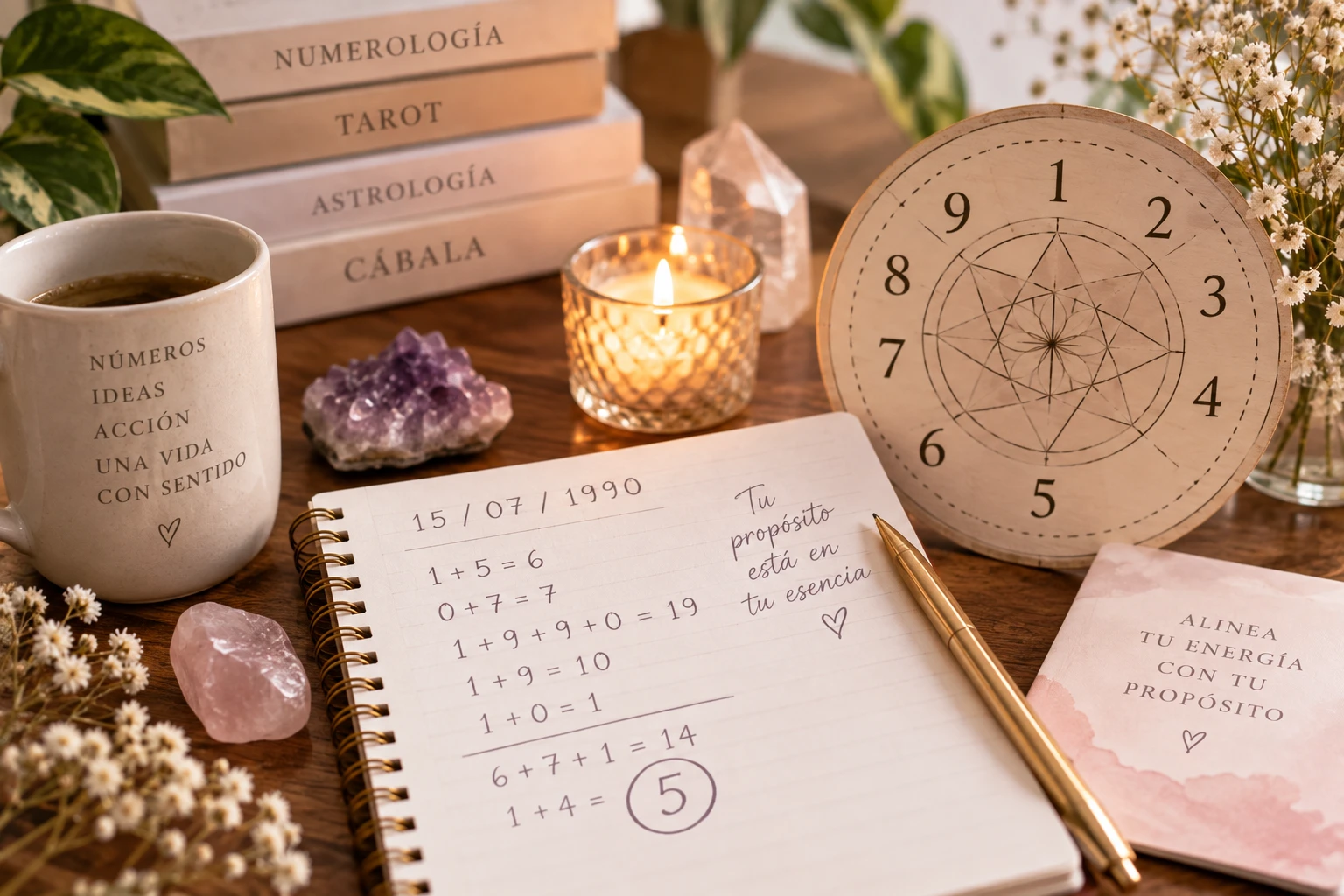 Cómo calcular el número de vida: ejemplo con la fecha 15/07/1990 que da como resultado el 5